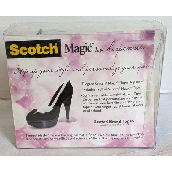 NOS Scotch Magic Tape Dispenser Black Stiletto High Heel Shoe 3M Office 2011 Fun - Picture 4 of 13
